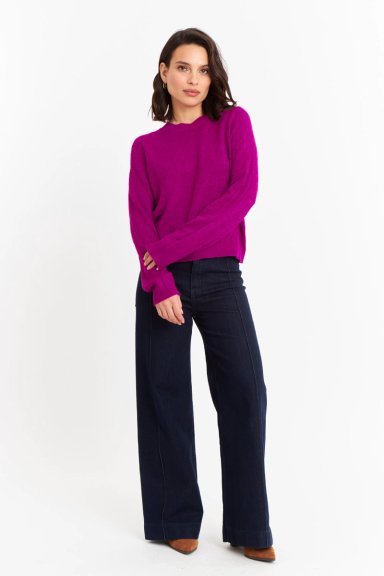 SWEATER MUJER NICOPOLY MAGENTA BÁSICO CUELLO REDONDO - 2