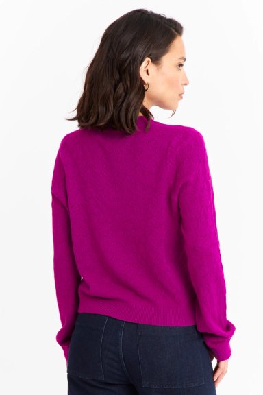 SWEATER MUJER NICOPOLY MAGENTA BÁSICO CUELLO REDONDO - 4