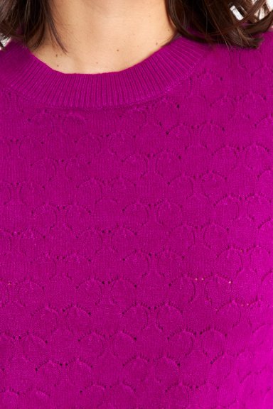 SWEATER MUJER NICOPOLY MAGENTA BÁSICO CUELLO REDONDO - 6