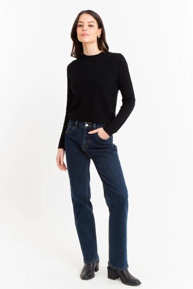 SWEATER MUJER NICOPOLY NEGRO BÁSICO CUELLO REDONDO - 2
