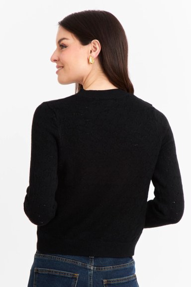 SWEATER MUJER NICOPOLY NEGRO BÁSICO CUELLO REDONDO - 4
