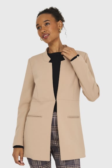 BLAZER MUJER NICOPOLY KHAKI CUELLO MAO - 5