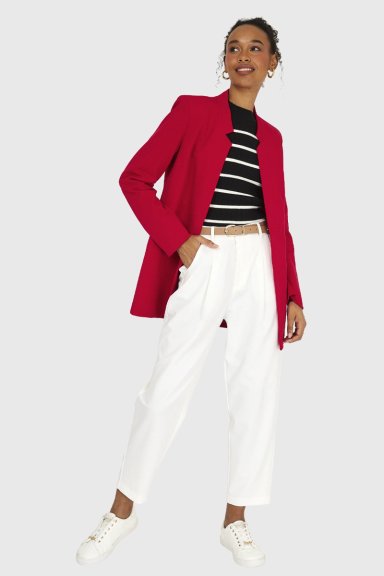 BLAZER MUJER NICOPOLY ROJO CUELLO MAO - 2