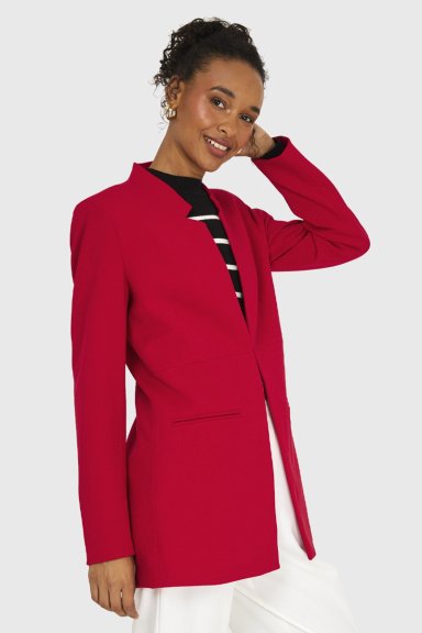 BLAZER MUJER NICOPOLY ROJO CUELLO MAO - 3