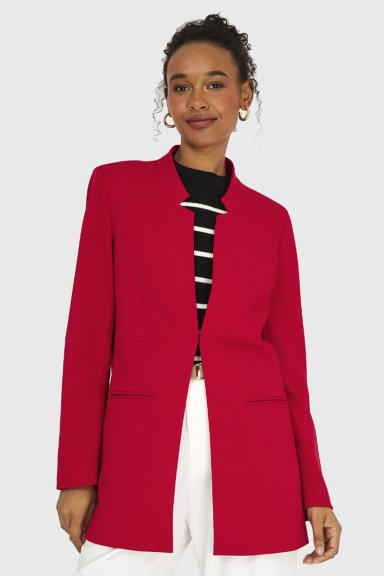 BLAZER MUJER NICOPOLY ROJO CUELLO MAO - 5