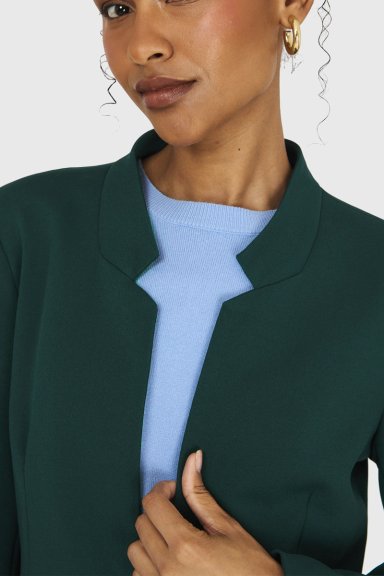 BLAZER MUJER NICOPOLY VERDE OSCURO CUELLO MAO - 6