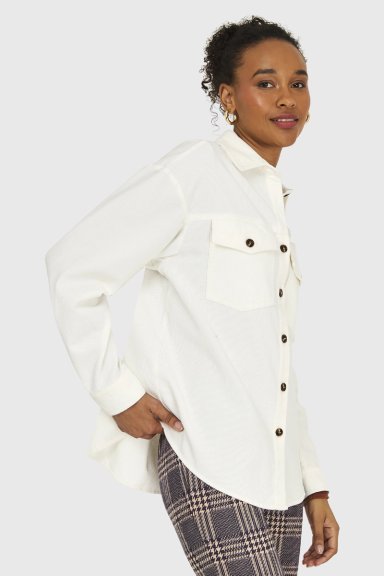 SOBRECAMISA ALGODÓN MUJER NICOPOLY BLANCO INVIERNO COTELÉ - 3