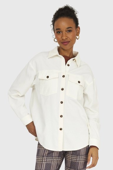 SOBRECAMISA ALGODÓN MUJER NICOPOLY BLANCO INVIERNO COTELÉ - 5