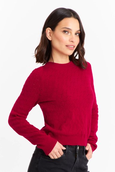 SWEATER MUJER NICOPOLY ROJO BÁSICO CUELLO REDONDO - 3