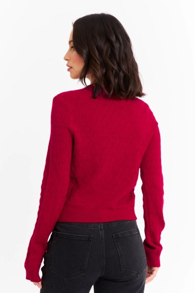 SWEATER MUJER NICOPOLY ROJO BÁSICO CUELLO REDONDO - 4