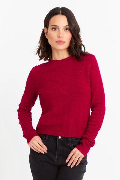 SWEATER MUJER NICOPOLY ROJO BÁSICO CUELLO REDONDO - 5