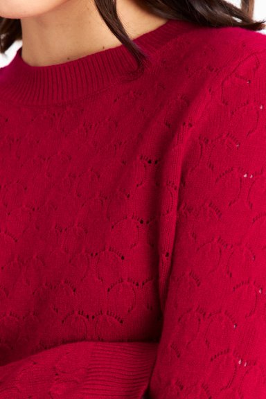 SWEATER MUJER NICOPOLY ROJO BÁSICO CUELLO REDONDO - 6