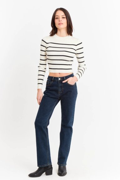 SWEATER MUJER NICOPOLY BLANCO INVIERNO RAYAS - 2