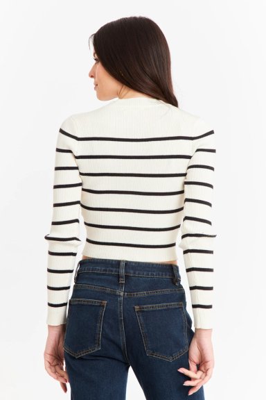 SWEATER MUJER NICOPOLY BLANCO INVIERNO RAYAS - 4