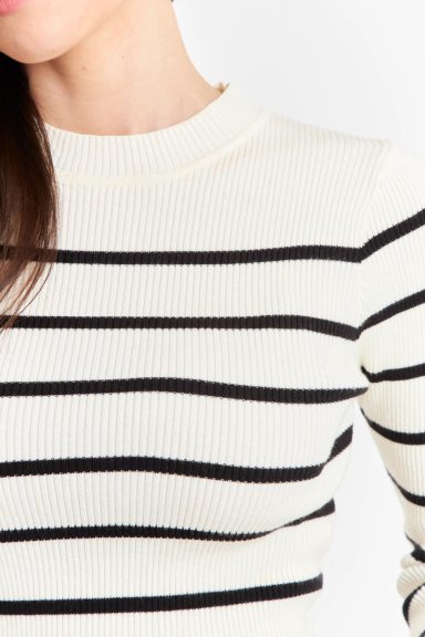 SWEATER MUJER NICOPOLY BLANCO INVIERNO RAYAS - 6