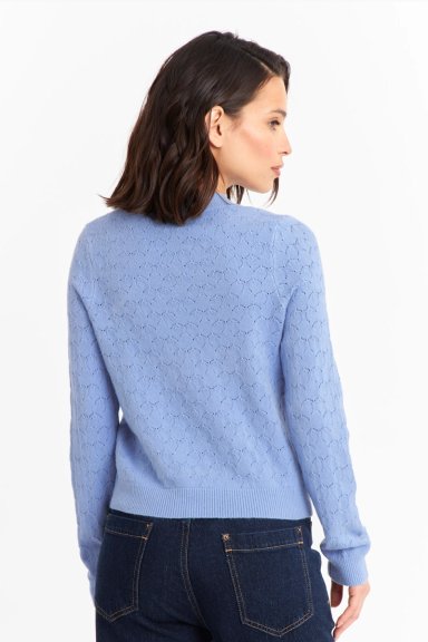 SWEATER MUJER NICOPOLY CELESTE BÁSICO CUELLO REDONDO - 4
