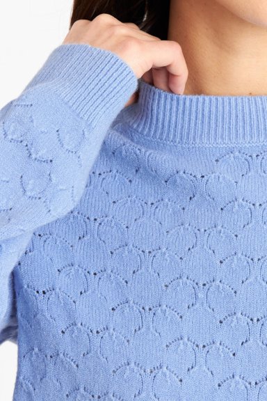 SWEATER MUJER NICOPOLY CELESTE BÁSICO CUELLO REDONDO - 6