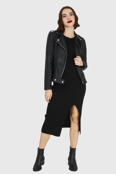 CHAQUETA BIKER NEGRO NICOPOLY - 2
