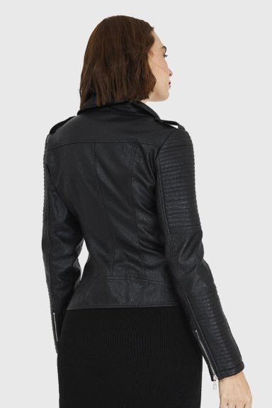 CHAQUETA BIKER NEGRO NICOPOLY - 4