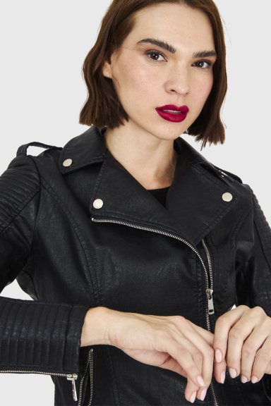 CHAQUETA BIKER NEGRO NICOPOLY - 6