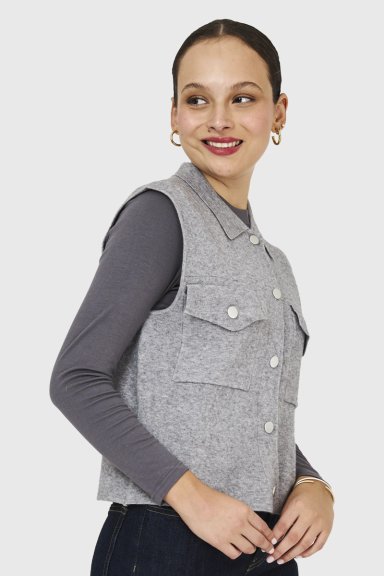 SWEATER GILET GRIS NICOPOLY - 3