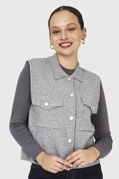 SWEATER GILET GRIS NICOPOLY - 5