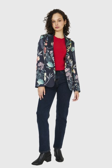 BLAZER FLOREADO NEGRO NICOPOLY - 2