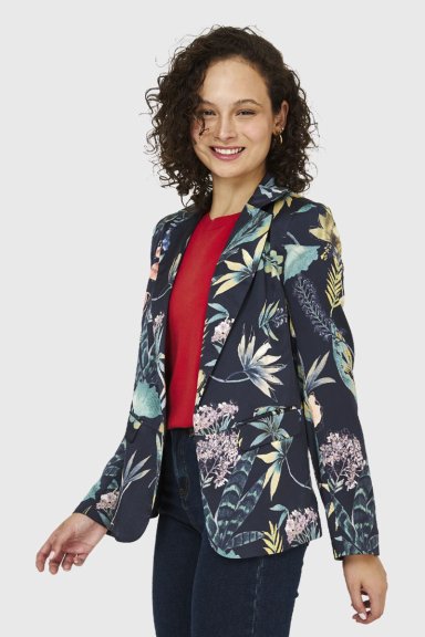 BLAZER FLOREADO NEGRO NICOPOLY - 3