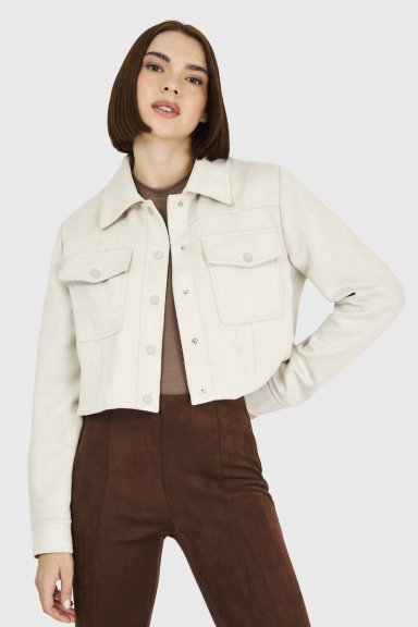 CHAQUETA CORTA TIPO GAMUZA BLANCO INVIERNO INVIERNO NICOPOLY - 1