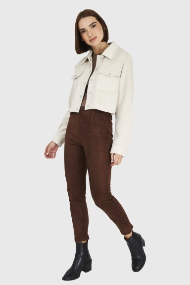 CHAQUETA CORTA TIPO GAMUZA BLANCO INVIERNO INVIERNO NICOPOLY - 2