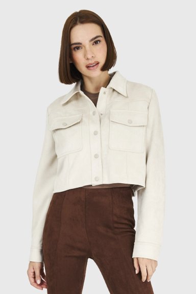CHAQUETA CORTA TIPO GAMUZA BLANCO INVIERNO INVIERNO NICOPOLY - 5