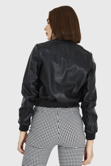 BOMBER ECOCUERO NEGRO NICOPOLY - 8