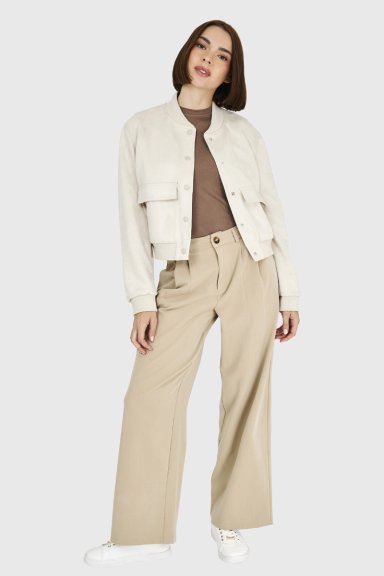 BOMBER TIPO GAMUZA BLANCO INVIERNO INVIERNO NICOPOLY - 2