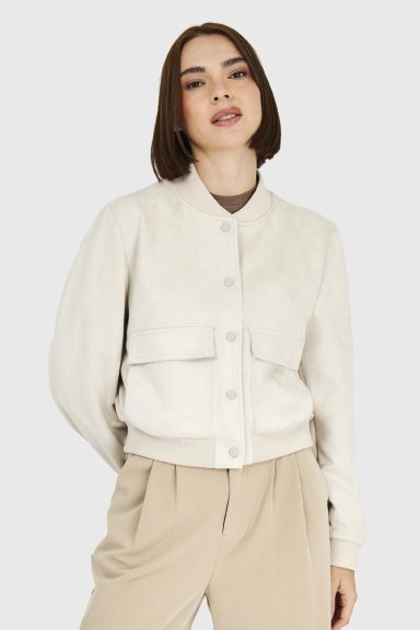 BOMBER TIPO GAMUZA BLANCO INVIERNO INVIERNO NICOPOLY - 5