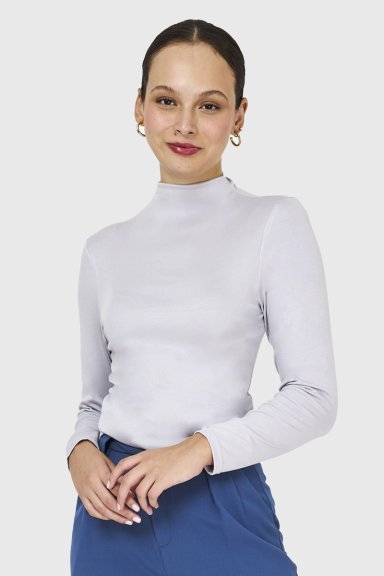 POLERA CUELLO ALTO GRIS NICOPOLY - 1
