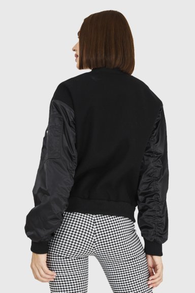 BOMBER TIPO LANILLA NEGRO NICOPOLY - 4