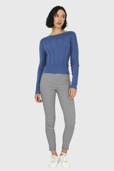 SWEATER ACANALADO CUELLO BOTE CELESTE NICOPOLY - 2