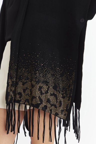 KIMONO NEGRO DETALLES FLECOS NICOPOLY - 6