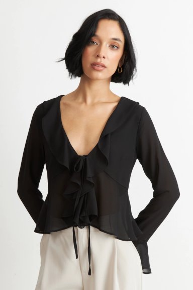 BLUSA VUELOS MANGA LARGA NEGRO NICOPOLY - 5