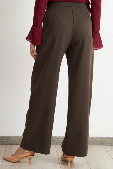 PANTALON VESTIR RECTO CAFE  NICOPOLY - 4