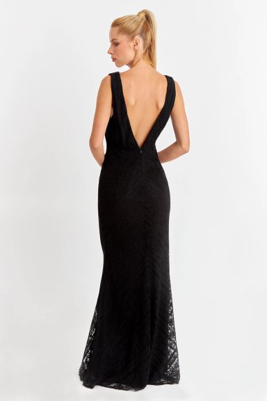 VESTIDO ENCAJE SIRENA NEGRO NICOPOLY - 4