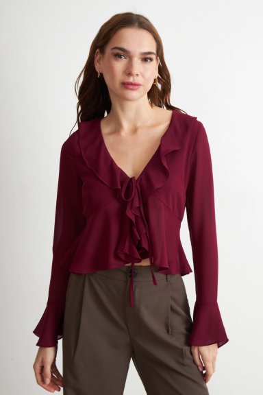 BLUSA VUELOS MANGA LARGA BURDEO NICOPOLY - 1