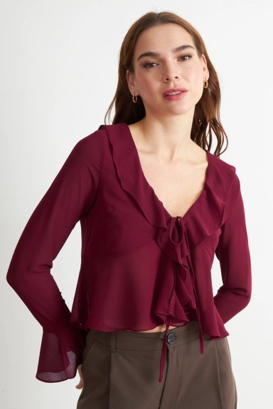 BLUSA VUELOS MANGA LARGA BURDEO NICOPOLY - 5