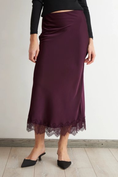 FALDA SATIN ENCAJE EN RUEDO BURDEO NICOPOLY - 6