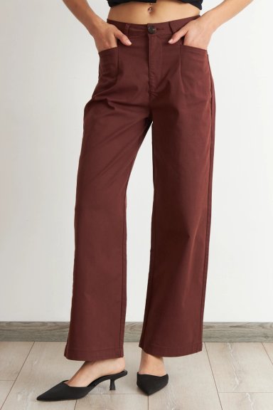 JEANS CORTE RECTO CAFE  NICOPOLY - 1