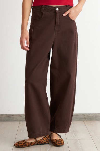 JEANS CORTE BARREL CAFE  NICOPOLY - 1