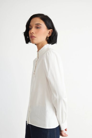BLUSA CUELLO MAO MANGA GLOBO BLANCO NICOPOLY - 3