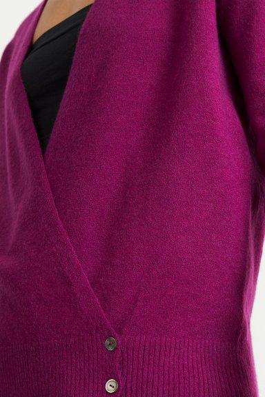 SWEATER CRUZADO CON BOTONES MORADO NICOPOLY - 6