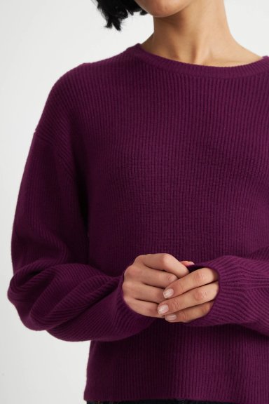 SWEATER JASPEADO CUELLO REDONDO MORADO NICOPOLY - 6