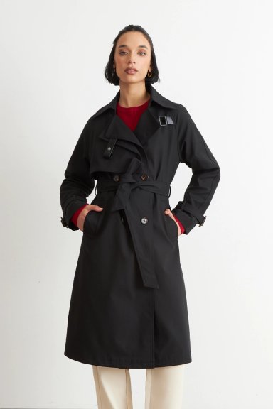 TRENCH CLASICO DOBLE BOTONADURA NEGRO NICOPOLY - 1